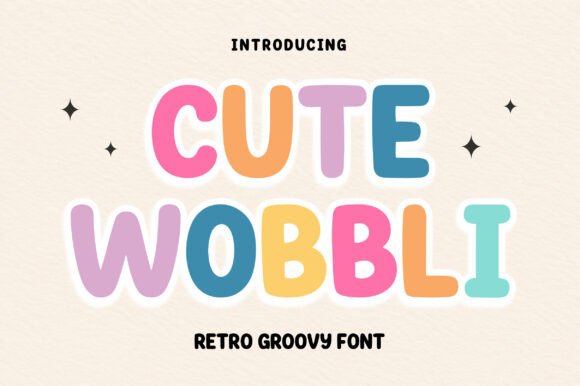 Cute Wobbli: A Playful Retro Font for Cheerful Designs