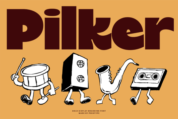 PILKER: A Bold Retro Display Font for Playful Designs